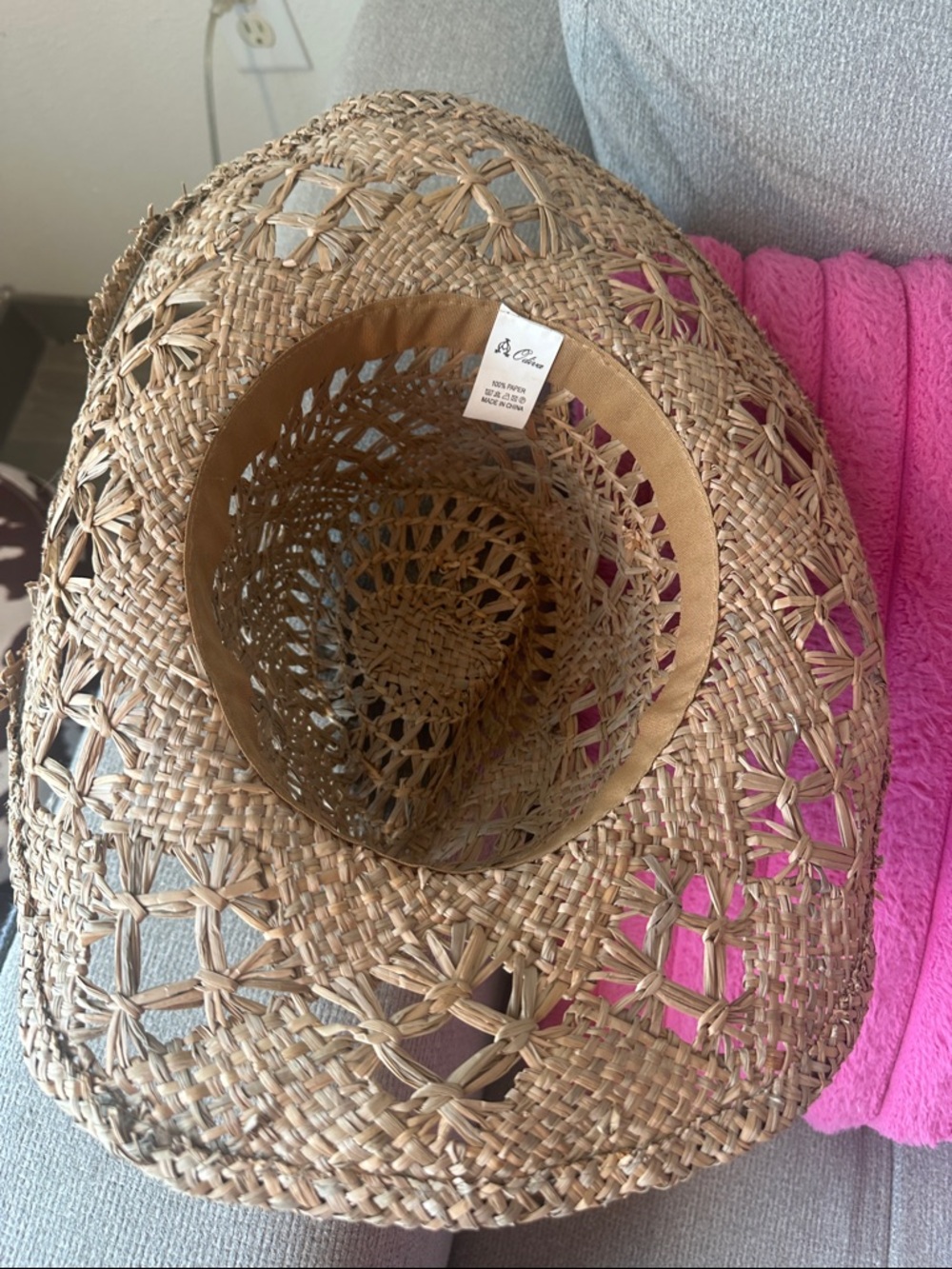 Woven paper hat - Picture 2 of 6